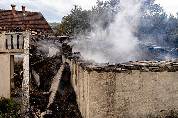 Professional Fire Damage Removal technician working in Beverly, OH